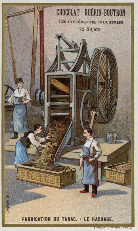 Tobaksfremstilling. At rive blade (chromolitho) af French School