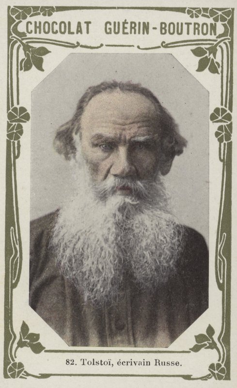 Tolstoi, russisk forfatter (farvet foto) af French School