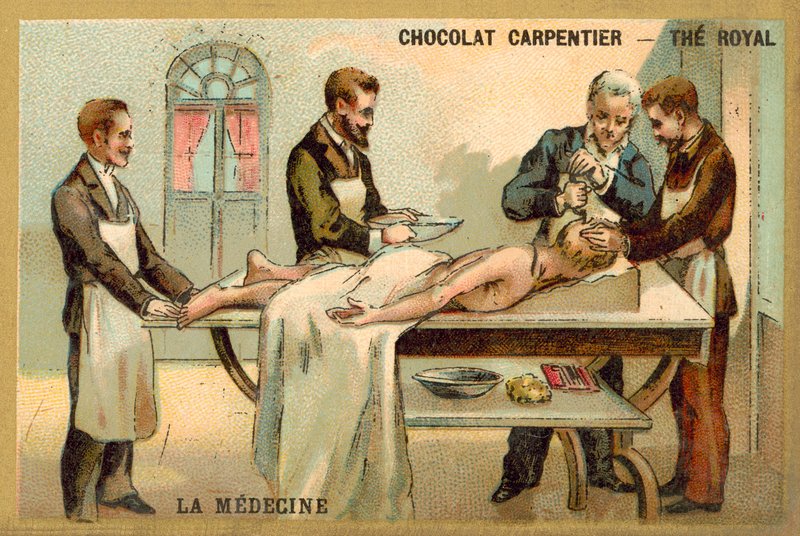 Trepanning (chromolitho) af French School