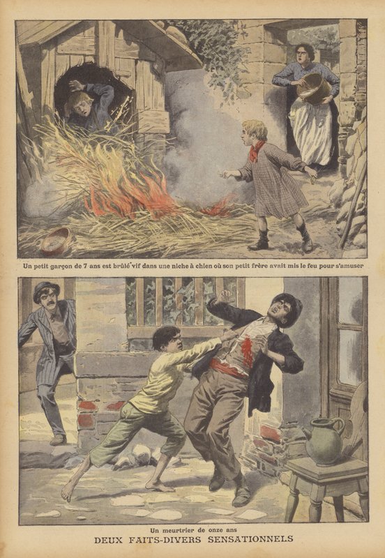 To opsigtsvækkende nyheder (farve litho) af French School
