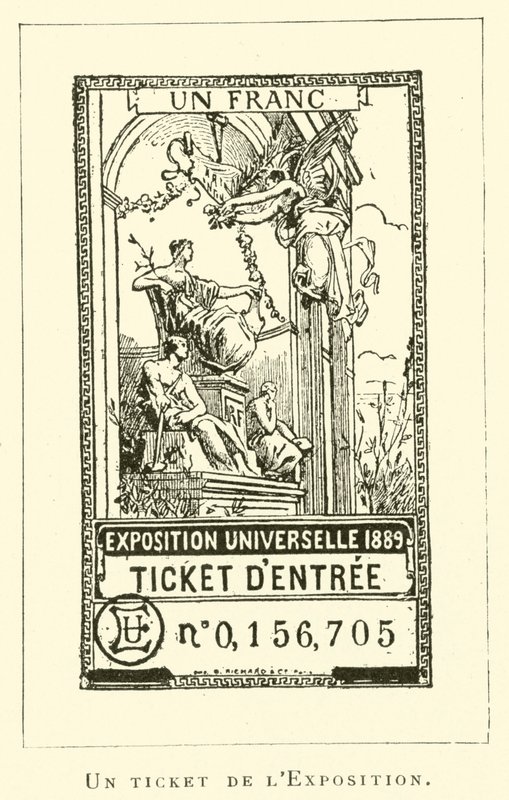 En billet fra udstillingen (gravering) af French School