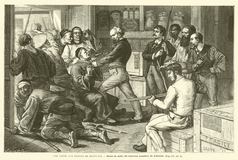 Et besøg i Shanghais fængsler (gravering) af French School