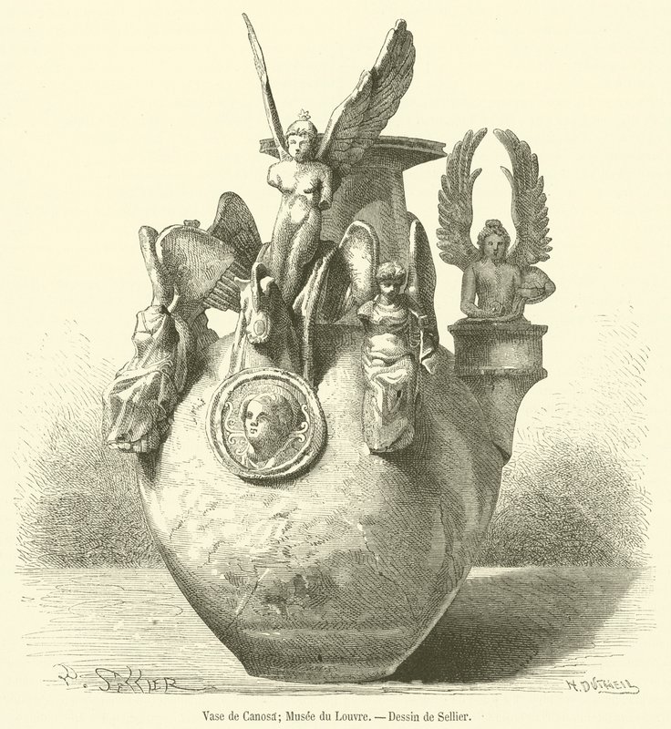 Vase af Canosa, Louvre Museum (gravering) af French School