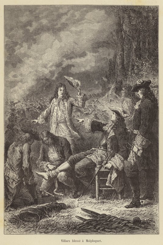 Villars skader Malplaquet (gravering) af French School