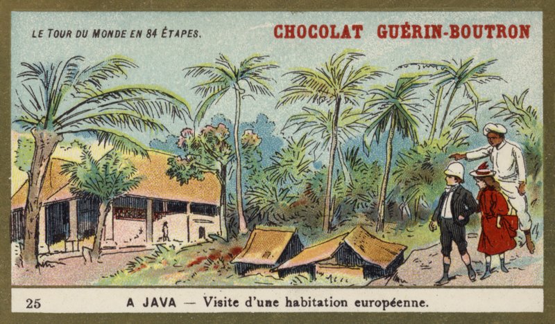 Besøg i et europæisk hjem, Java (chromolitho) af French School