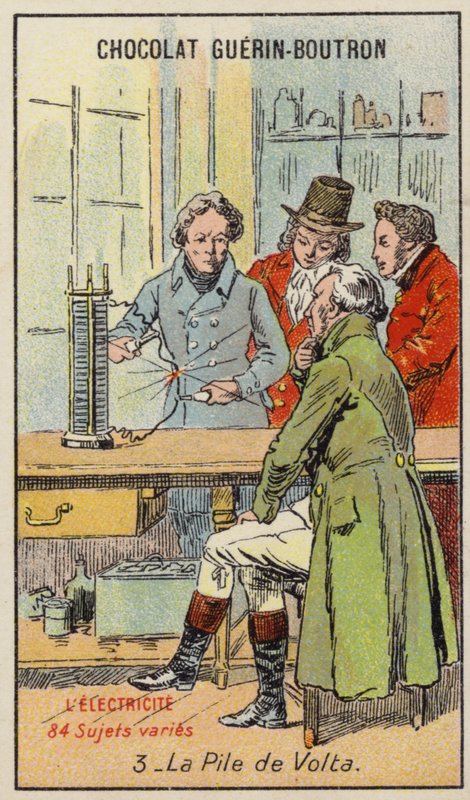 Voltas batteri (chromolitho) af French School