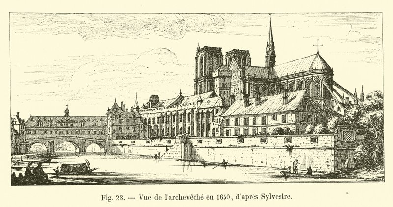 Udsigt over ærkebispedømmet i 1650 ifølge Sylvestre af French School