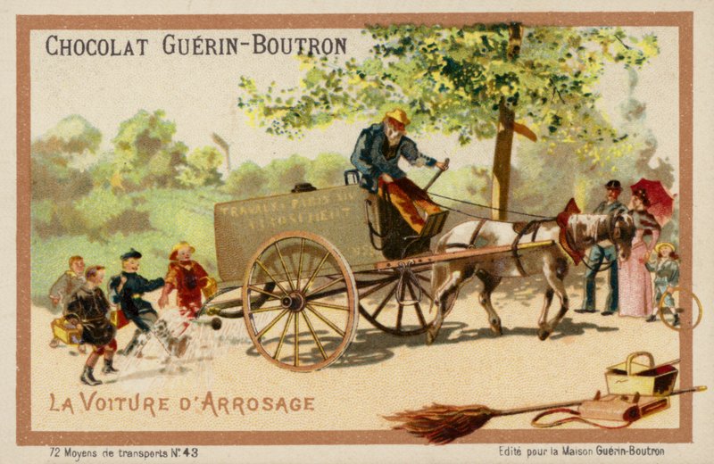 Vandvogn (chromolitho) af French School