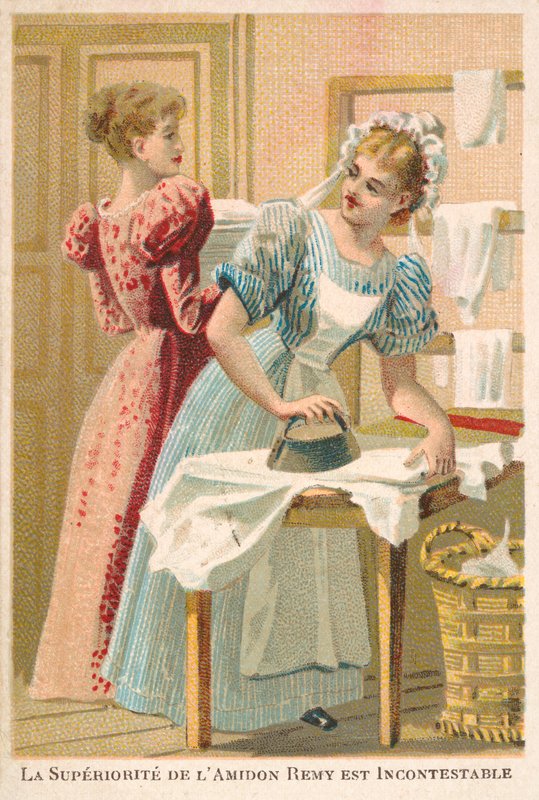 Kvinder stryger (chromolitho) af French School