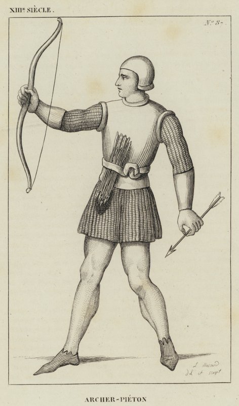 XIII Siecle, Archer-Pieton (gravering) af French School