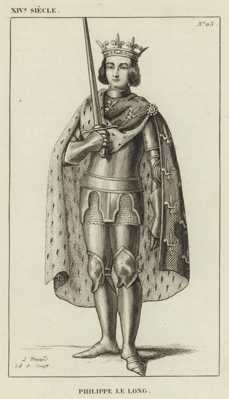 XIV Century, Philippe le Long (gravering) af French School