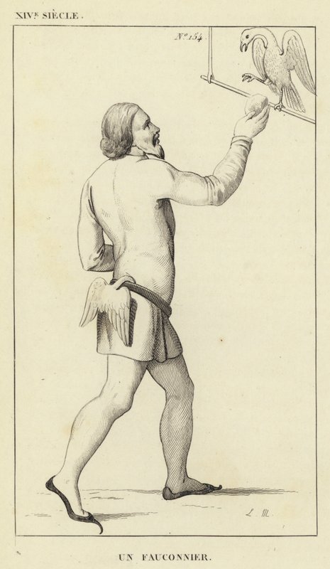 XIV Century, A Falconer (gravering) af French School