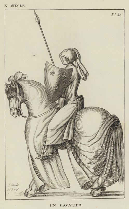 X Century, A Horseman (gravering) af French School