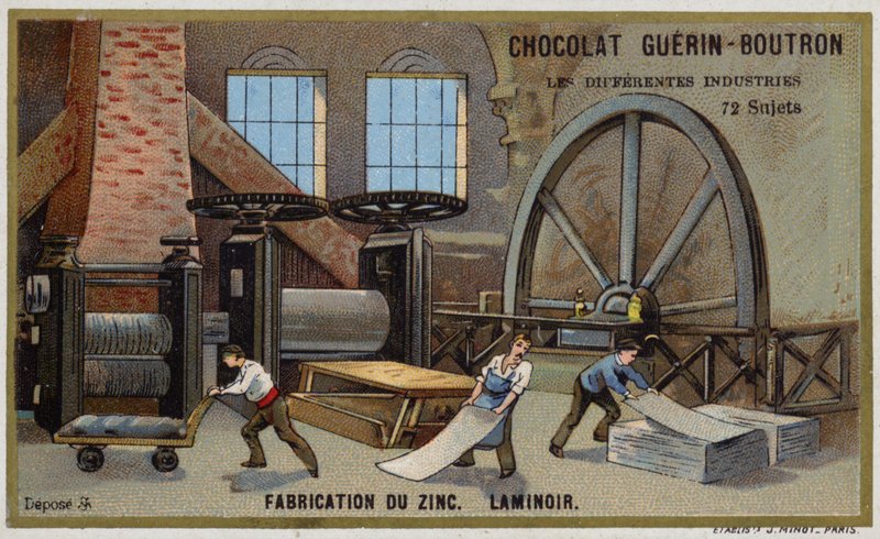 Zink fremstilling. Rulle (chromolitho) af French School