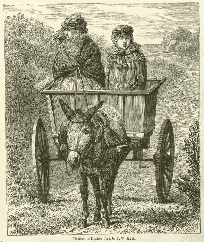 Børn i æselvogn (gravering) af Friedrich Wilhelm Keyl