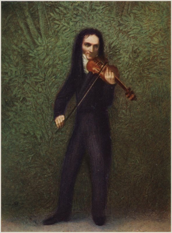 Portræt af Niccolo Paganini af Georg Friedrich Kersting