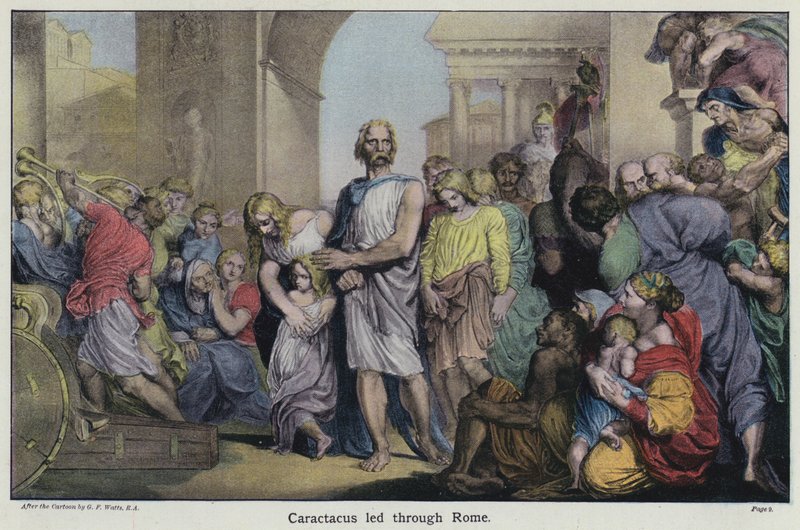Caractacus førte gennem Rom af George Frederick after Watts