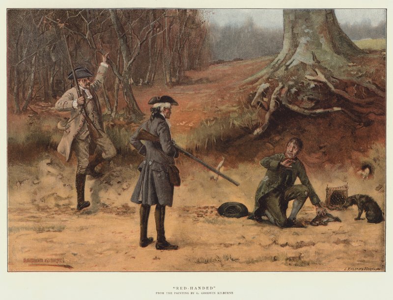 Rødhændet (chromolitho) af George Goodwin Kilburne