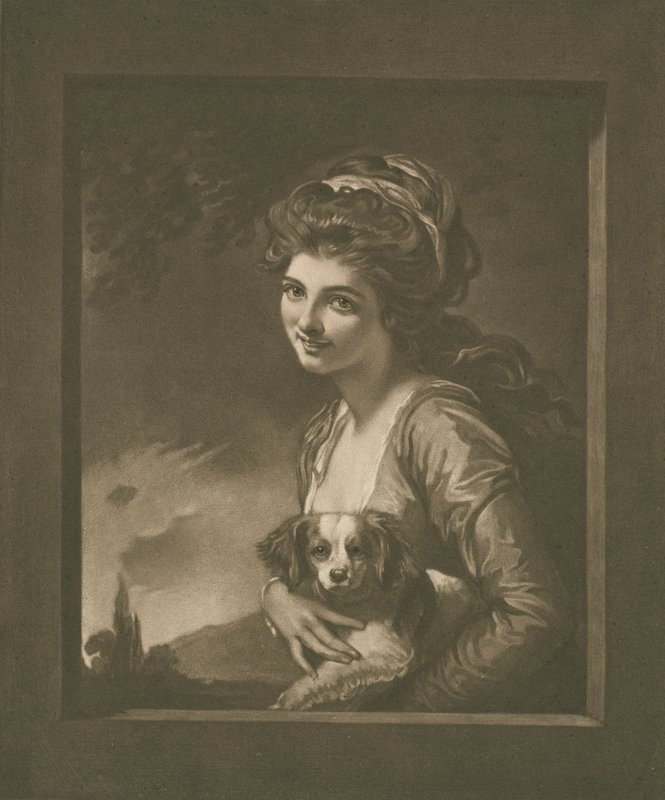 Lady Hamilton som Nature (litho) af George (after) Romney