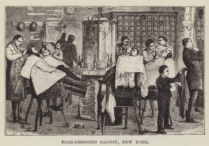 Frisørsalon, New York af George Augustus Sala