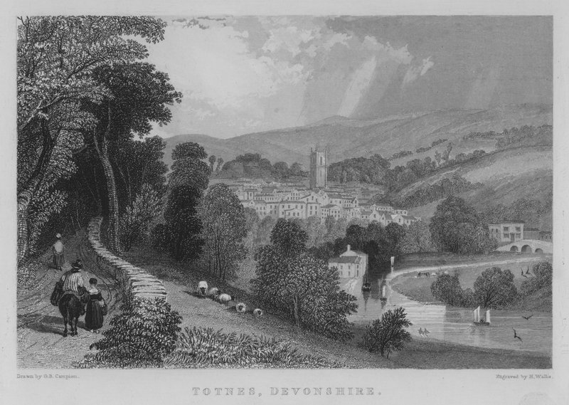 Totnes, Devonshire (gravering) af George Bryant Campion