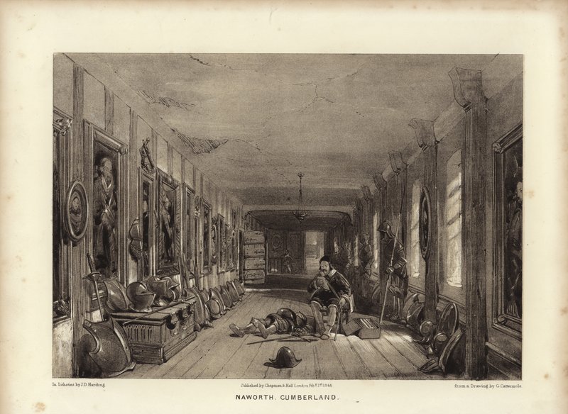 Naworth, Cumberland (lithotint) af George Cattermole