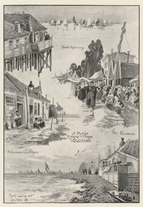 En hollandsk fiskerby Volendam af George Charles Haite