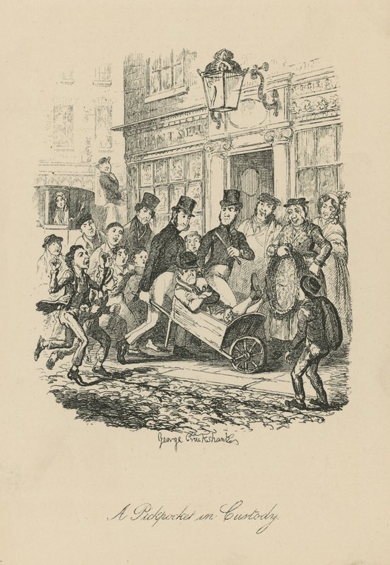 En lommetyv i varetægt af George Cruikshank
