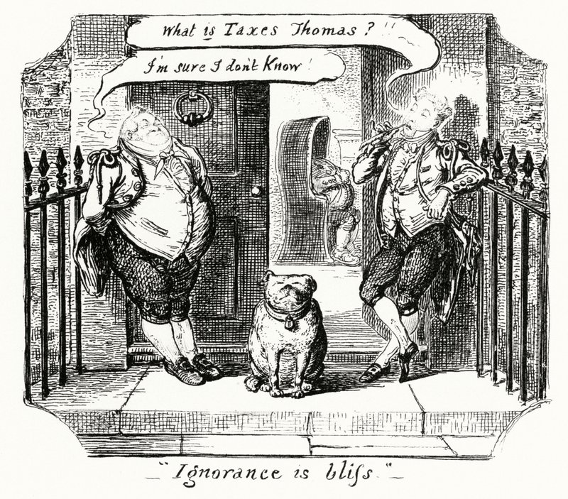 Uvidenhed er lyksalighed (gravering) af George Cruikshank
