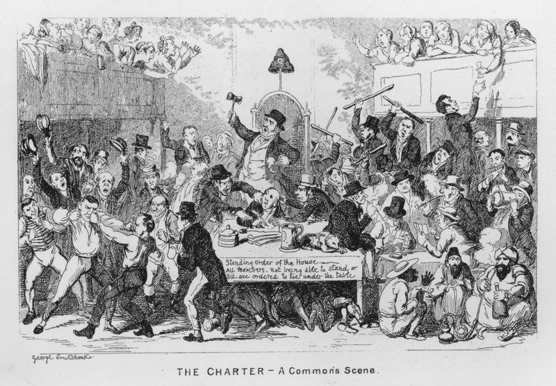The Charter, A Commons Scene (gravering) af George Cruikshank