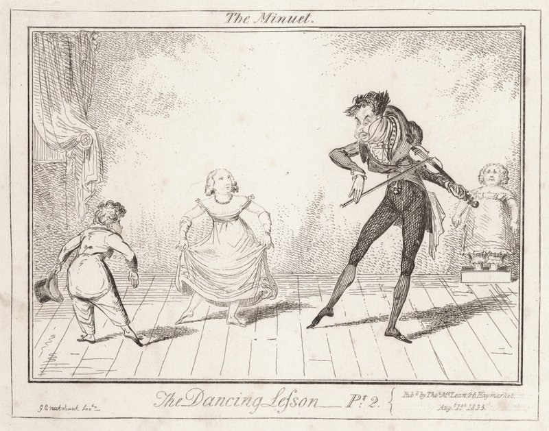 Dansetimen: Menuetten af George Cruikshank
