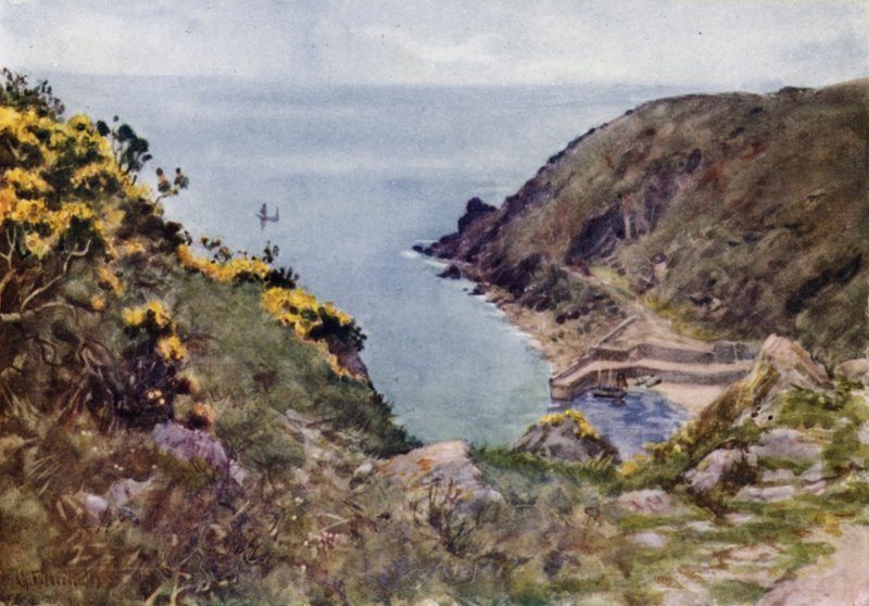 Lamorna Cove (farve litho) af George Franck Nicholls