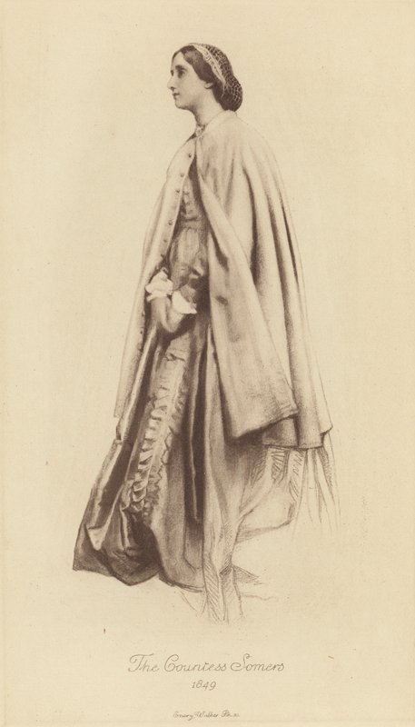 Virginia, grevinde Somers (litho) af George Frederick (after) Watts