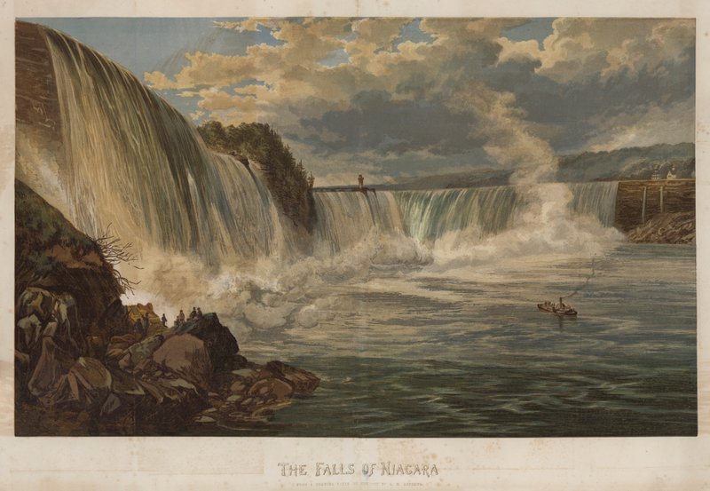 Niagara-faldene (chromolitho) af George Henry Andrews