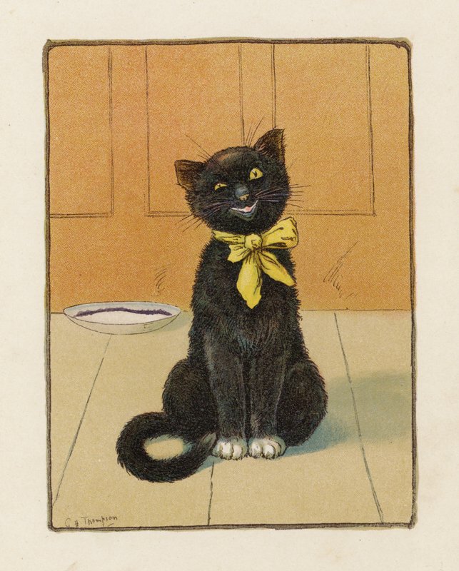 Katten (farvelitografi) af George Henry Thompson