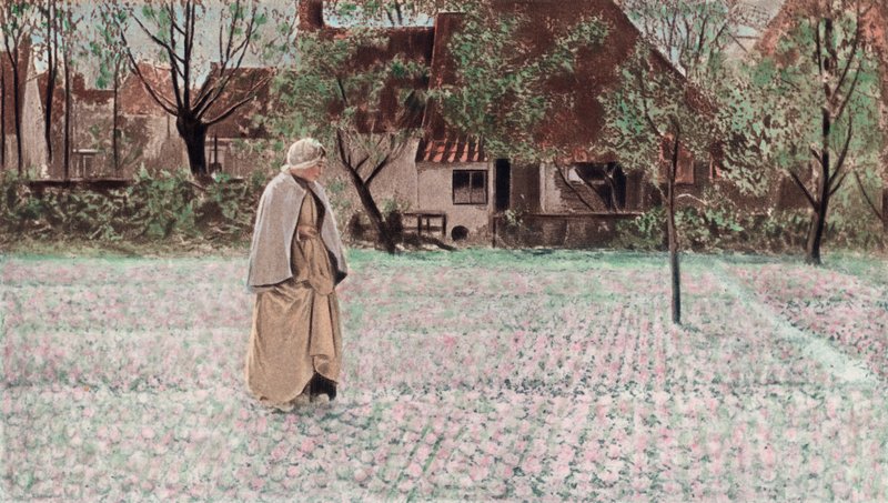 The Tulip Gardener (fotogravure i farve) af George Hitchcock