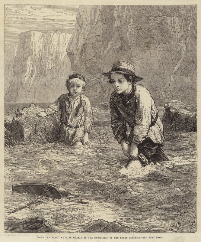 Drenge og båd af George Housman Thomas