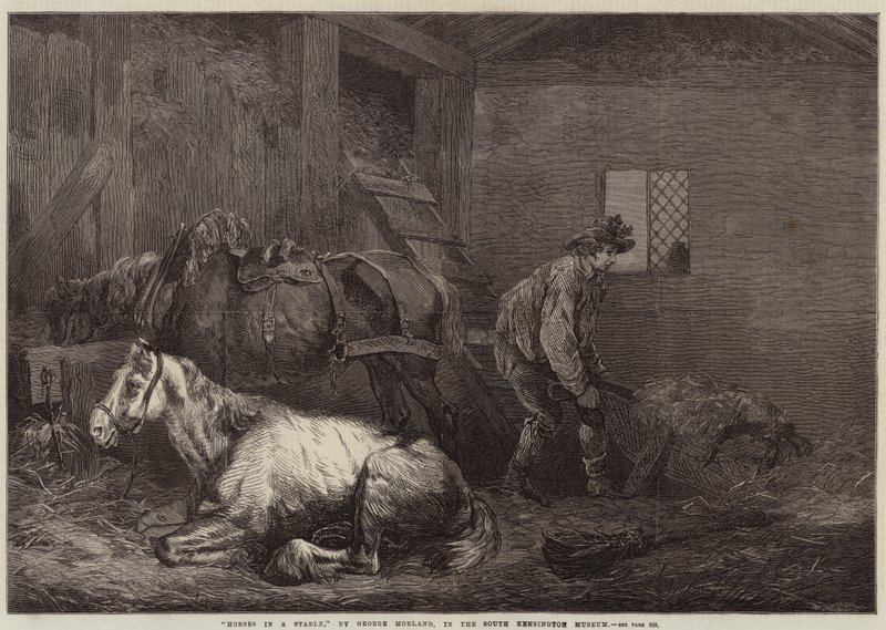 Heste i en stald af George Morland