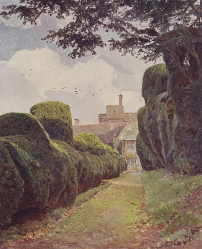 The Yew Alley, Rockingham af George Samuel Elgood
