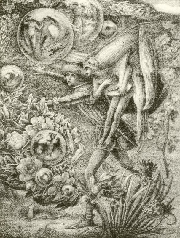 Ferdinand og Ariel (dybtryk) af George Woolliscroft Rhead