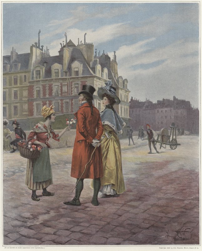 Blomstersælger i Pont-Neuf af Georges Jules Auguste Cain