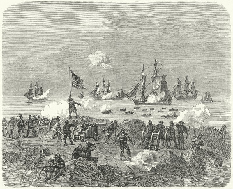 Britiske styrker forsøgte at lande i Chesapeake Bay, 1814 af German School
