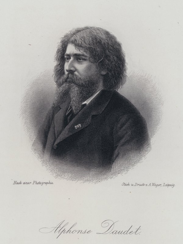 Alphonse Daudet, fransk forfatter (gravering) af German School