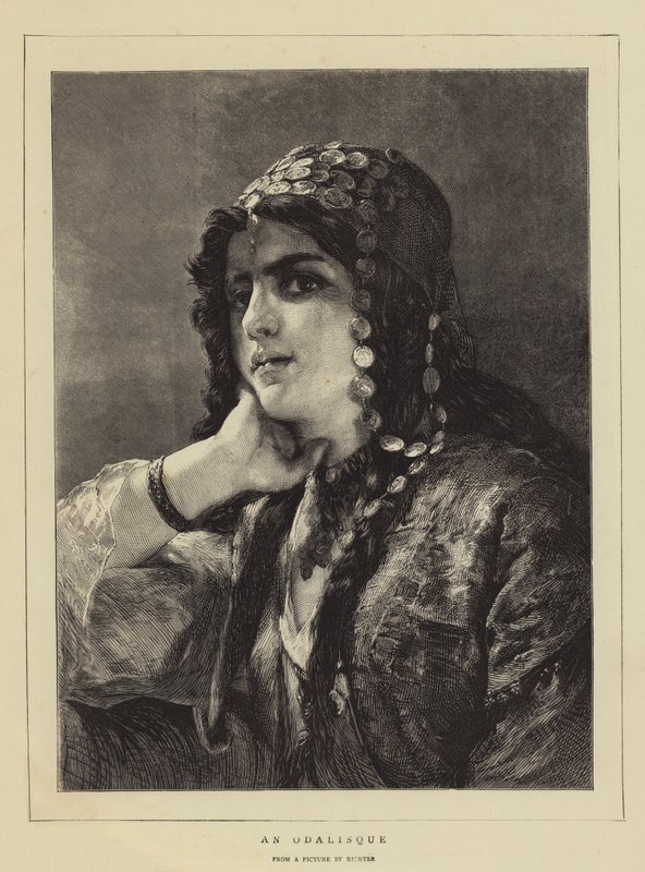 En Odalisque (gravering) af German School