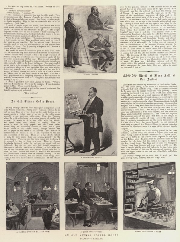 Et gammelt kaffehus i Wien (litho) af German School