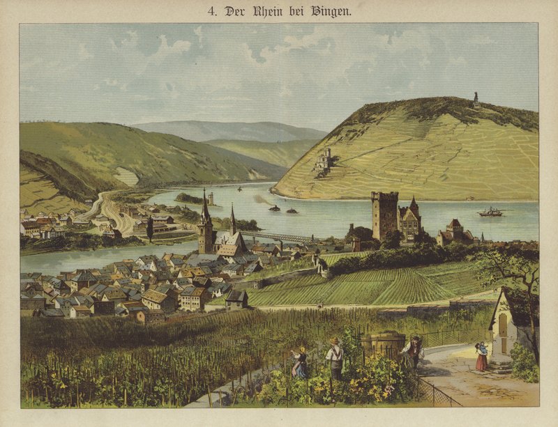 Bingen Am Rhein (farve litho) af German School