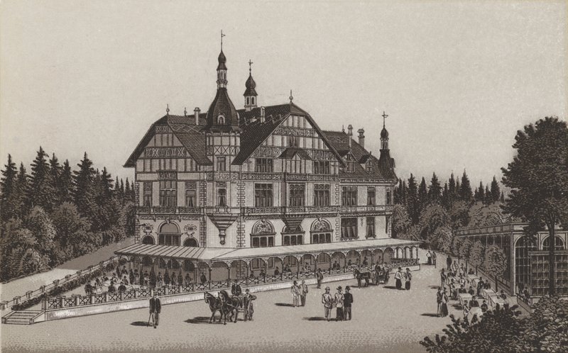 Cafe Jagerhaus (litho) af German School