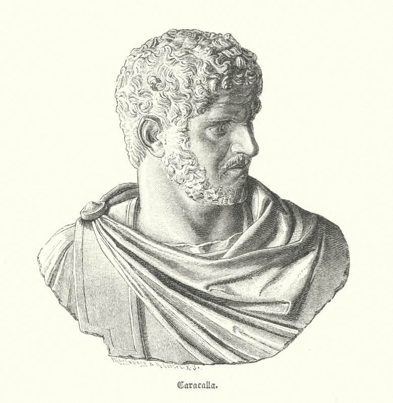 Caracalla, romersk kejser (stik) af German School
