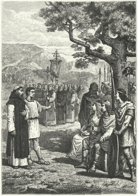 Kristne missionærer i England (gravering) af German School