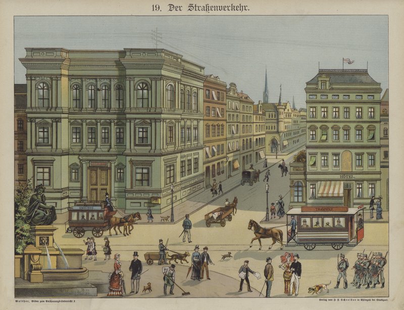Bytransport (farve litho) af German School